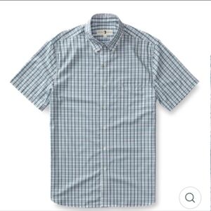 NEW Duck Head Men's M Blue White Performance Poplin Milligan Plaid Shirt